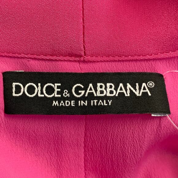 DOLCE & GABBANA Size 4 Pink Multi Color Silk Applique Belted Maxi Dress - Picture 12 of 13